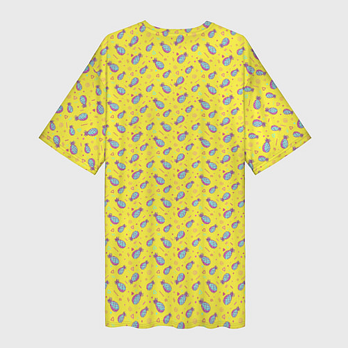 Женская длинная футболка Pineapple Pattern / 3D-принт – фото 2