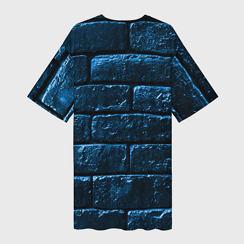 Женская длинная футболка Неоновая, кирпичная стена / 3D-принт – фото 2