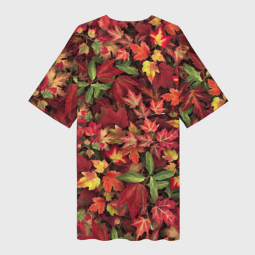 Женская длинная футболка Осенний череп / 3D-принт – фото 2