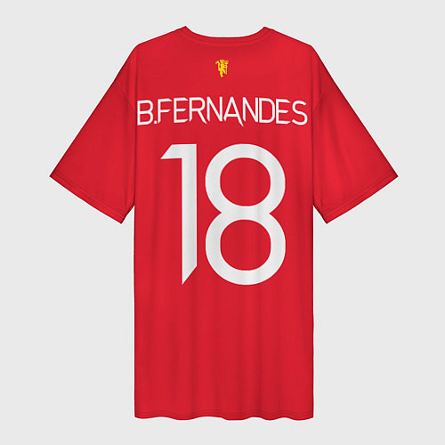 Женская длинная футболка Бруну Фернандеш форма Манчестер Юнайтед 20212022 / 3D-принт – фото 2