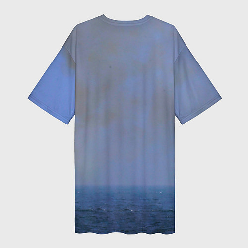 Женская длинная футболка Выстрел из крейсера / 3D-принт – фото 2