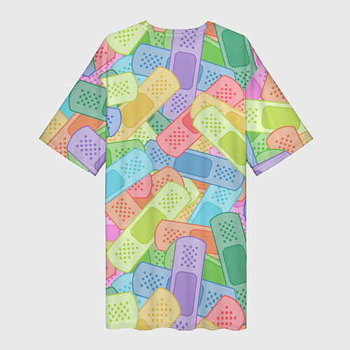 Женская длинная футболка Цветные пластыри / 3D-принт – фото 2