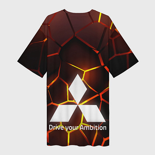 Женская длинная футболка 3D плиты с подсветкой Митсубиси / 3D-принт – фото 2