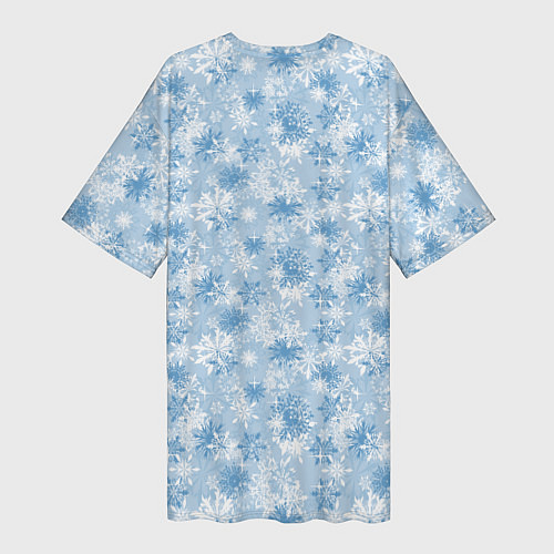Женская длинная футболка Морозное Снежное Утро / 3D-принт – фото 2