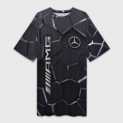 Женская длинная футболка Mercedes AMG 3D плиты