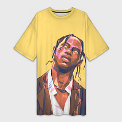 Женская длинная футболка Travis art