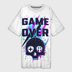 Женская длинная футболка Game OVER - NEON 3D