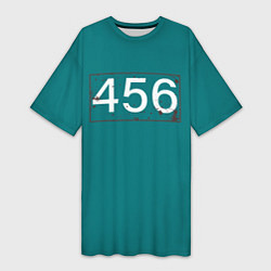 Женская длинная футболка Игрок в кальмара 456