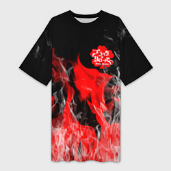 Женская длинная футболка Чёрный клевер: Пламя