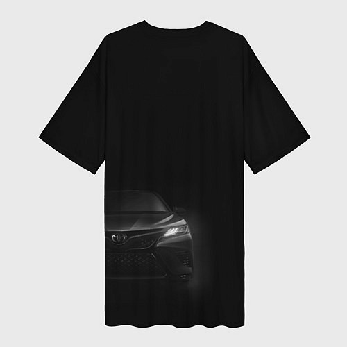 Женская длинная футболка Черная Тойота Камри / 3D-принт – фото 2