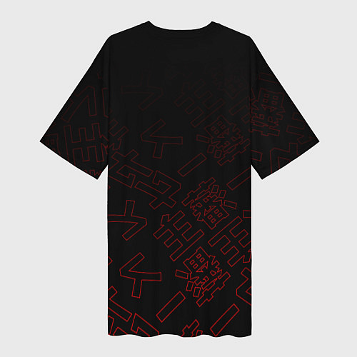 Женская длинная футболка SCARLXRD RED JAPAN STYLE / 3D-принт – фото 2
