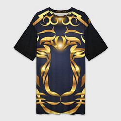 Женская длинная футболка Золотой символ года Тигр