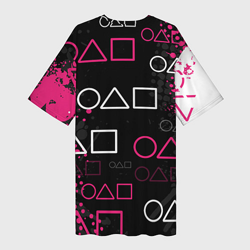 Женская длинная футболка Игра в кальмара: Гранж / 3D-принт – фото 2