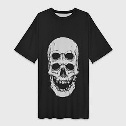 Женская длинная футболка Terrible Skull