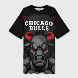 Женская длинная футболка CHICAGO BULLS ЯРОСТНЫЙ БЫК