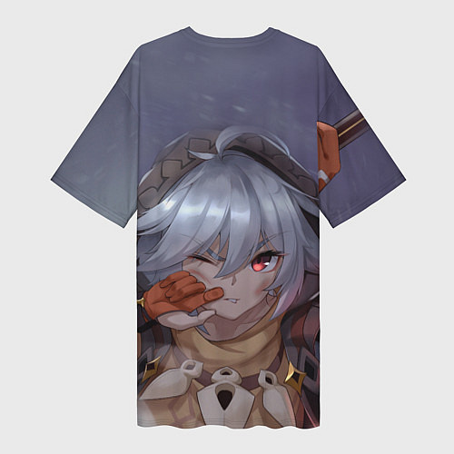 Женская длинная футболка Genshin Impact: Razor Genshin / 3D-принт – фото 2