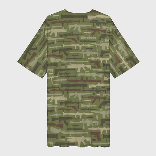 Женская длинная футболка Оружие камуфляж / 3D-принт – фото 2