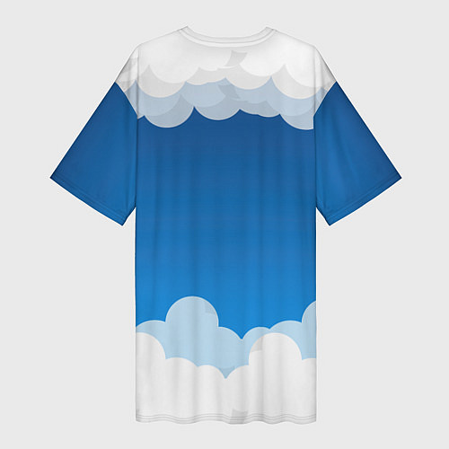 Женская длинная футболка Полёт в облаках / 3D-принт – фото 2