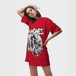 Футболка женская длинная BW Ramones, цвет: 3D-принт — фото 2