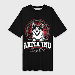 Женская длинная футболка Акита-Ину Akita Inu