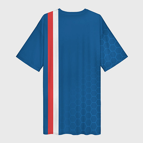 Женская длинная футболка PSG SPORT STRIPES UNIFORM / 3D-принт – фото 2