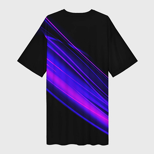 Женская длинная футболка MERCEDES-BENZ МЕРСЕДЕС-БЕНЗ ПУРПУРНЫЙ / 3D-принт – фото 2