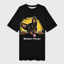 Женская длинная футболка Пинчер Miniature Pinscher