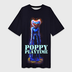 Футболка женская длинная Poppy Playtime, цвет: 3D-принт