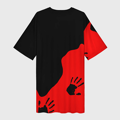 Женская длинная футболка WE KNOW RED LOGO / 3D-принт – фото 2