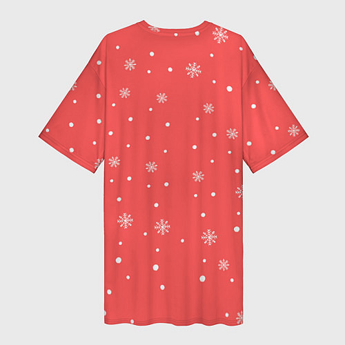 Женская длинная футболка Лама Новый год / 3D-принт – фото 2