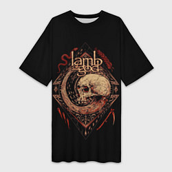 Футболка женская длинная LOG Skull, цвет: 3D-принт