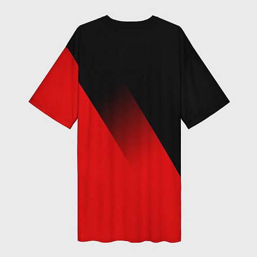 Женская длинная футболка DUCATI RED DEVIL MOTOCYCLE / 3D-принт – фото 2