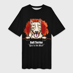 Женская длинная футболка Собака Бультерьер
