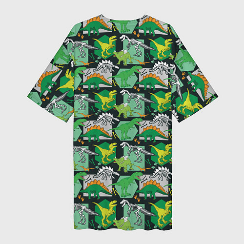 Женская длинная футболка Юрский Период / 3D-принт – фото 2