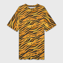 Женская длинная футболка Тигровый Окрас Tiger
