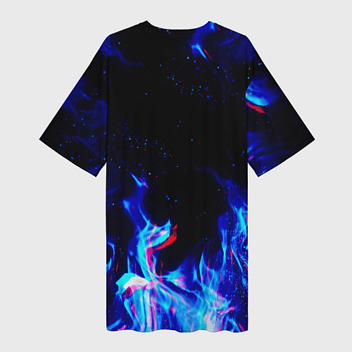 Женская длинная футболка POPPY PLAYTIME: NEON FIRE / 3D-принт – фото 2