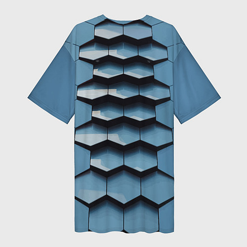 Женская длинная футболка Соты узор авангард / 3D-принт – фото 2