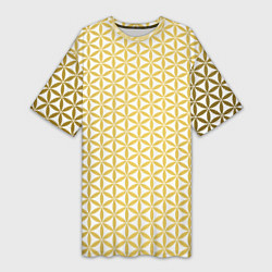 Женская длинная футболка Цветок Жизни золото