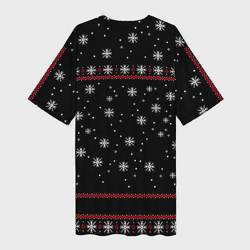 Женская длинная футболка MEOWY CHRISTMAS 2022 / 3D-принт – фото 2