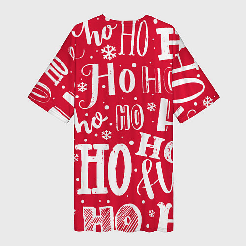 Женская длинная футболка HO HO HO Новогодняя / 3D-принт – фото 2