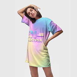 Футболка женская длинная EN- ENHYPEN, цвет: 3D-принт — фото 2