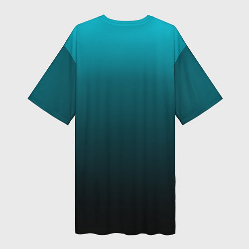 Женская длинная футболка Manchester City Teal Themme / 3D-принт – фото 2