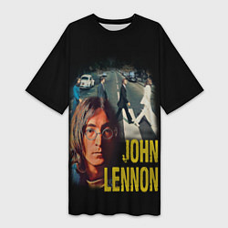 Футболка женская длинная The Beatles John Lennon, цвет: 3D-принт