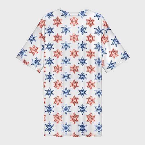 Женская длинная футболка Снежинки паттернsnowflakes pattern / 3D-принт – фото 2
