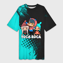 Женская длинная футболка Toca Boca Рита и Леон