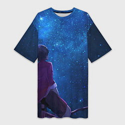 Женская длинная футболка Взгляд на небо
