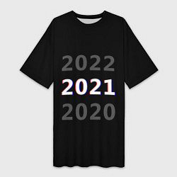 Футболка женская длинная 2020 2021 2022, цвет: 3D-принт