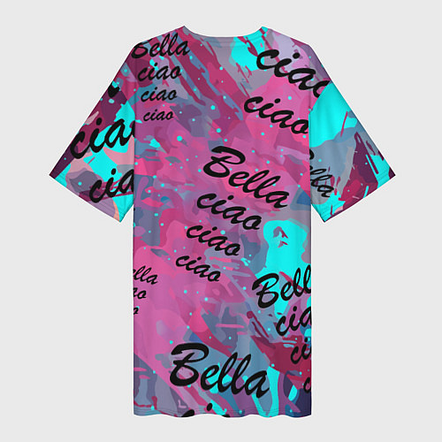 Женская длинная футболка Бумажный дом Белла чао / 3D-принт – фото 2