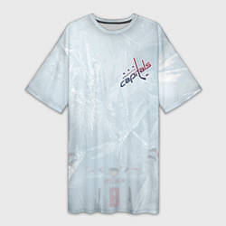 Женская длинная футболка Washington Capitals Ovi8 Grey Ice theme