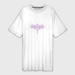 Женская длинная футболка Стрекоза Violet Neon Theme